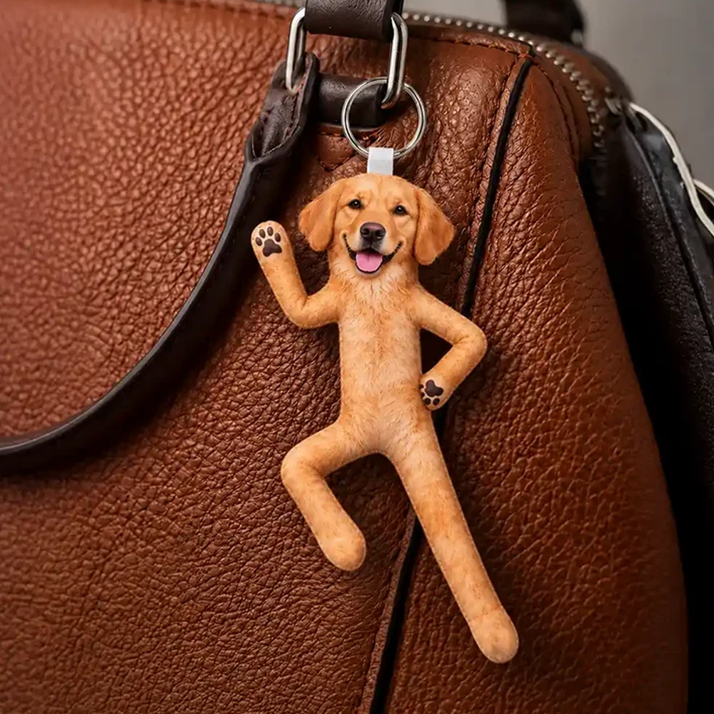 Personalized Custom Photo Pet Squishy Toy Poseable Plush Doll Keychain Funny Gift For Dog Mom Dad Cat Lover