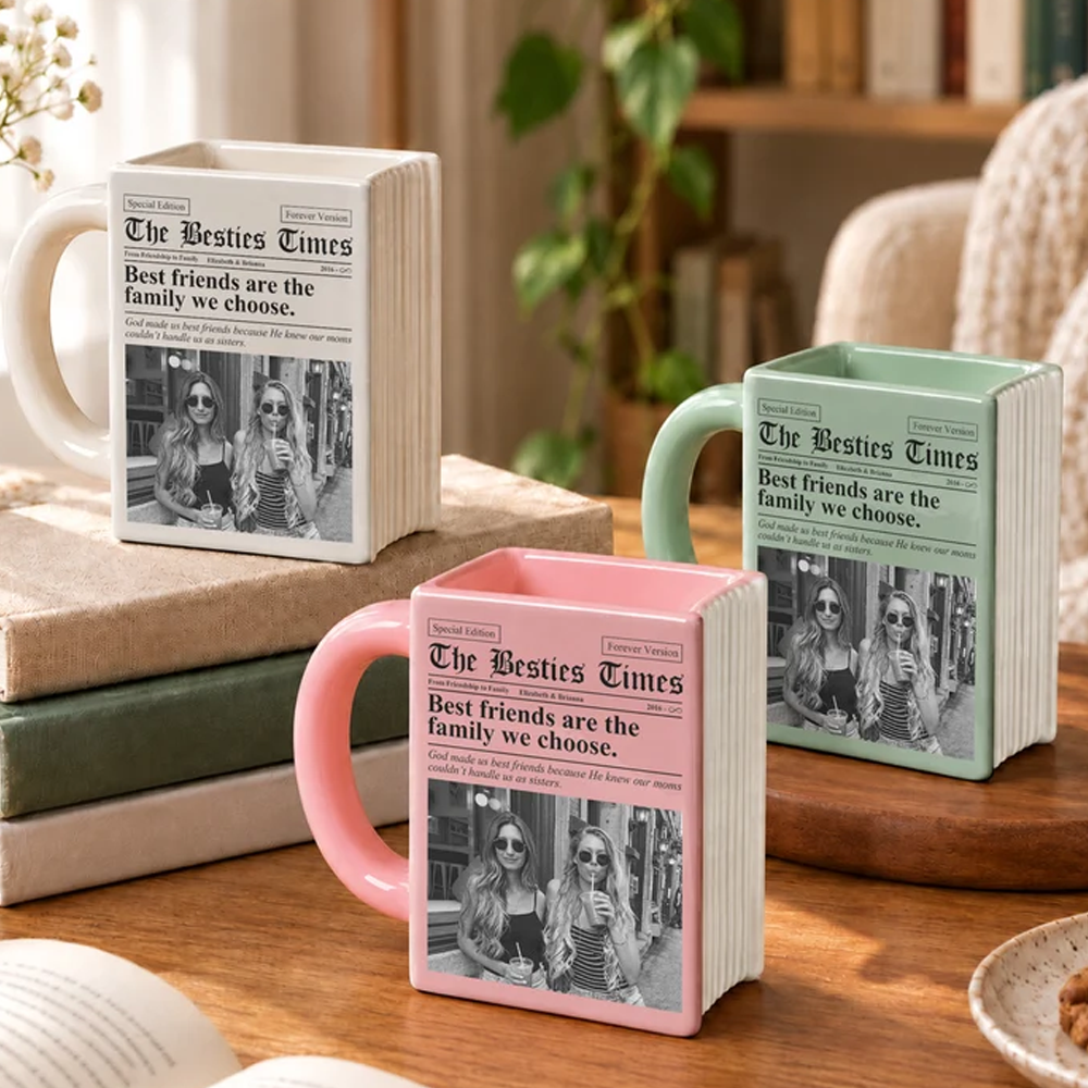 Personalized Mug Friendship Newspaper Custom Photo Best Friend Keepsake Gift For Her