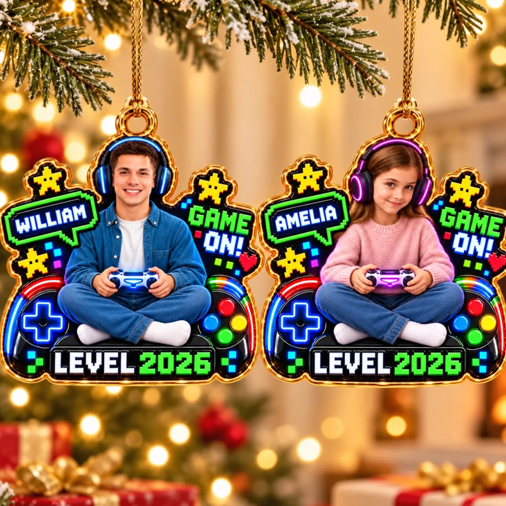 Personalized Acrylic Ornament Custom Photo Game On Gifts For Kids Gamers Gaming Lovers