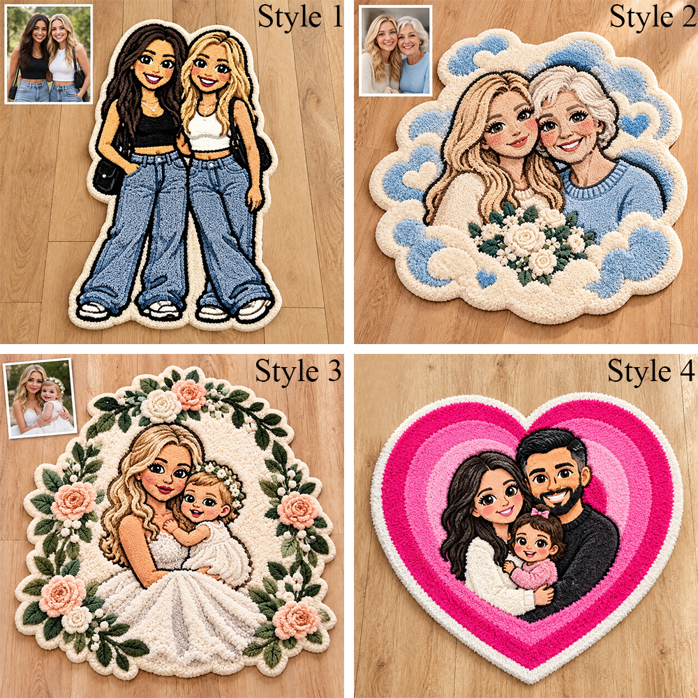 Personalized Photo Rug Custom Photo Throw Gift For Sisters Besties Family Cozy Home Decor Keepsake