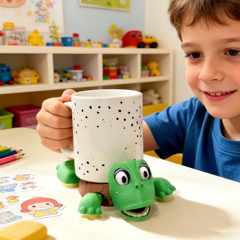 Playful Turtle Shaped Creative Drink Accessory Cup Holder 3d Printing
