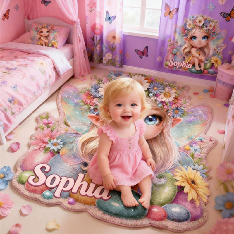 Personalized Butterfly Flower Fairy Customizable with Your Name Cute Gift for Children