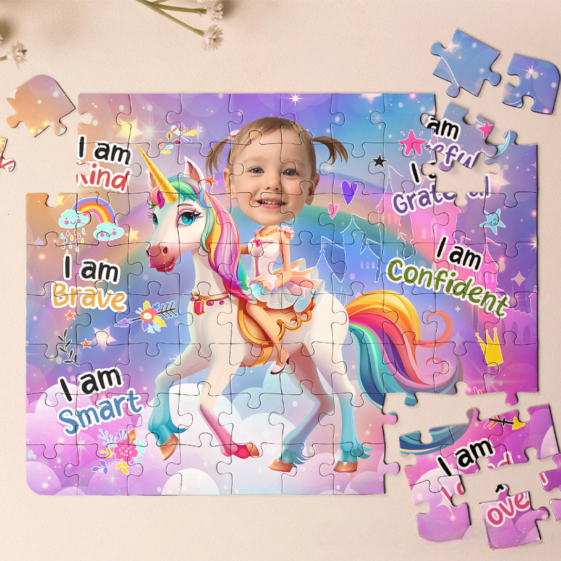 Personalized Princess Board Game Photo Jigsaw Puzzle Gift for Kids Little Girls Daughters 
