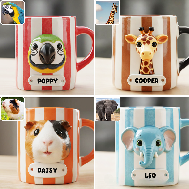 Personalized Beautiful Animals Accent Mug Animals Lover Gift Birthday Gift