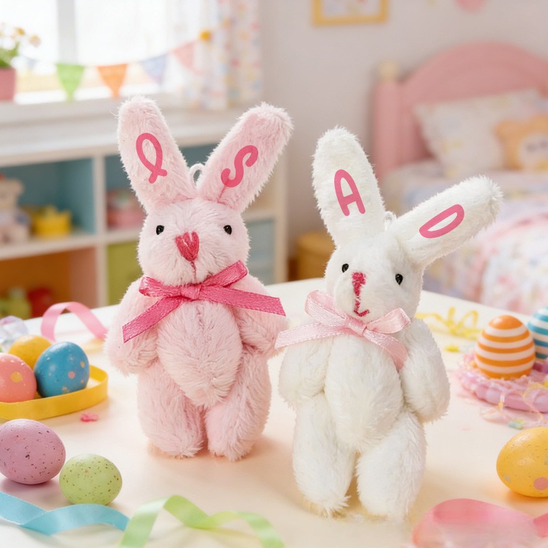 Personalized Cute Tiny Plush Pocket Hug Bunny Stuffed Companion Toy with Name Card Easter Basket Stuffers Holiday Easter Birthday Gift for Kids