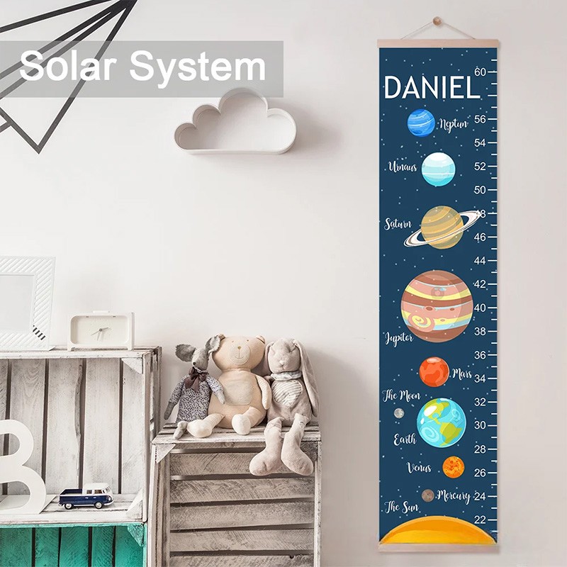 Personalized Woodland Theme Custom Name Cute Forest Animals Kids Height Growth Chart