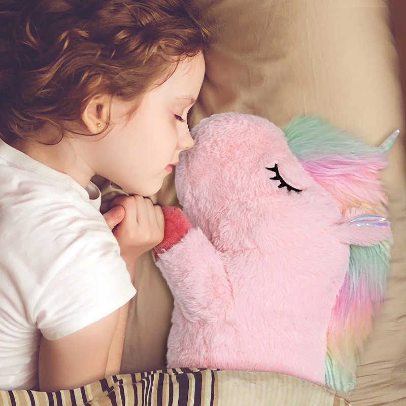 Personalized Cute Comfort Fantasy Rainbow Horse Plush Toy Pillow Soothing Long Plush Pillow with Kid Name Christmas Gift Birthday Gift for Kid