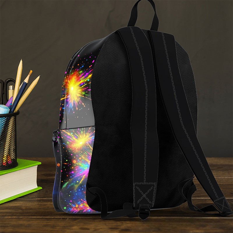 Personalized Unique T Rex Theme Custom Name Colorful Galaxy Adventure Kids School Backpack
