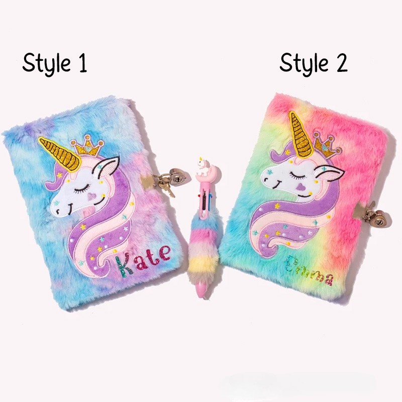 Personalized Magical Dream Horse Theme Custom Name Colorful Furry Kids Writing Journal Notebook