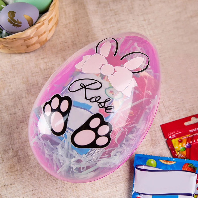 Personalized Easter Bunny Fillable Jumbo Easter Egg with Name Basket Stuffers Easter Party Gift for Kids