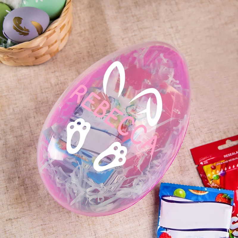 Personalized Bunny Ears Jumbo Easter Egg with Name Basket Filler Easter Gift for Boys Girls