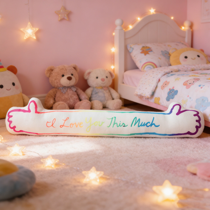 Personalized I Love You This Much Long Arms Hug Custom Name Soft Decorative 3D Print Pillow