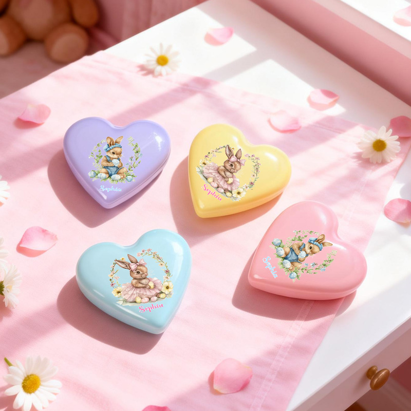 Personalized Lovely Heart Style Custom Name Mini Mirror Detangling Travel Folding Cushion Comb