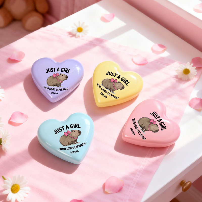 Personalized Lovely Heart Compact Custom Name Gift Portable Folding Cushion Comb Gift for Girl