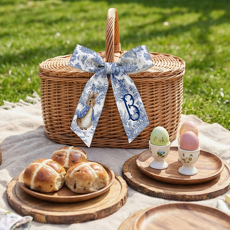 Personalized Monogram Bunny Rabbit Easter Wreath Belt Gift for Kid