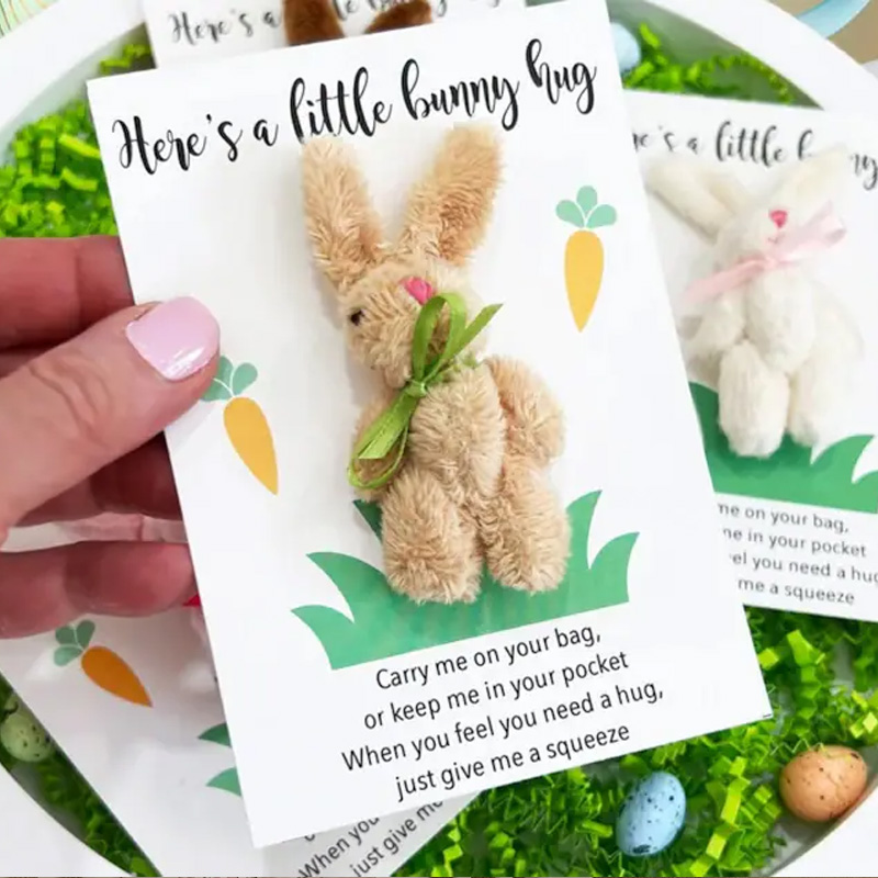 Easter Basket Stuffers for Boys and Girls Cuddly Bunny Pocket Hug Gift for Kids 