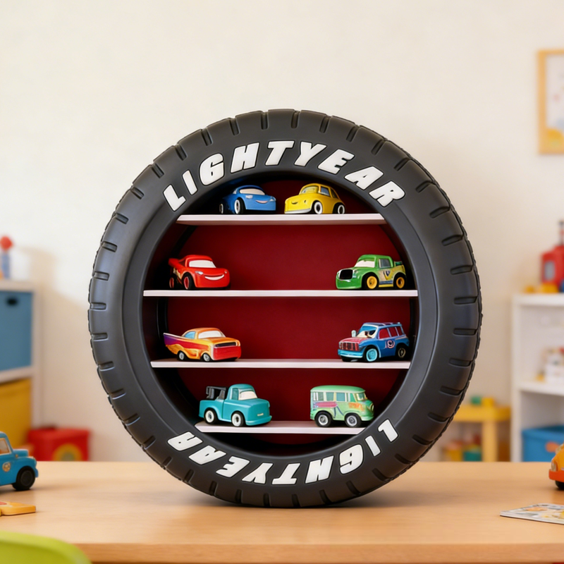 Cars Tyre Display Shelf 3D Printed Display for Hot Wheels Matchbox Toys Gifts for Kids and Collectors