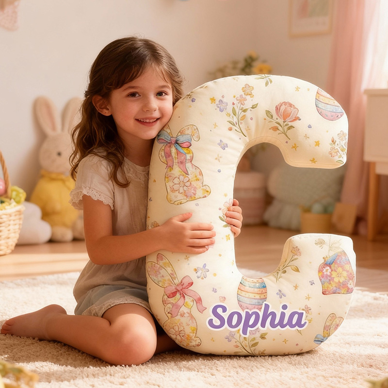 Personalized Cute Initial Theme Custom Name Comfortable Decorative Home Accent 3D Print Pillow