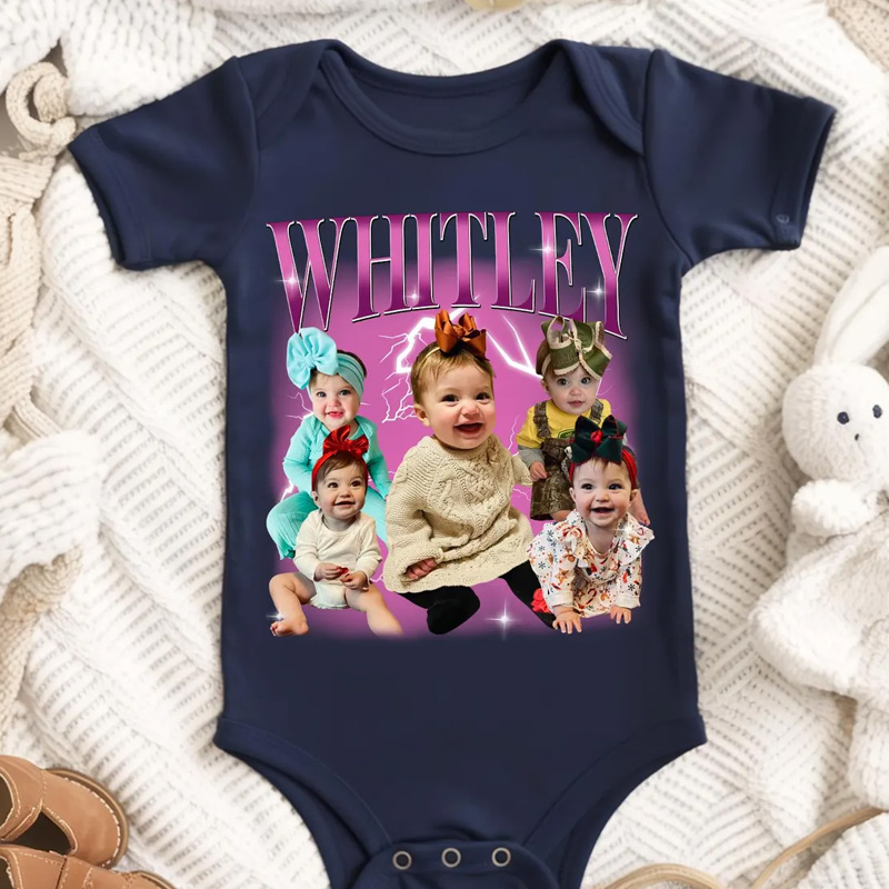 Personalized Photo Print Theme Custom Name Funny Family Picture Unique Gift Outfit Baby Bodysuit