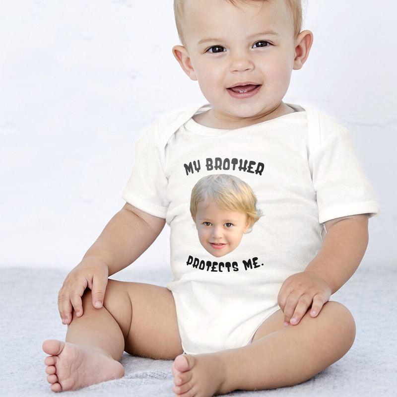 Personalized Funny Quote Theme Custom Photo and Text Humor Graphic Cute Family Gift Baby Bodysuit