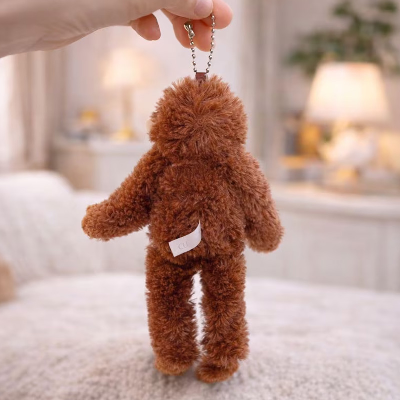 Cute Small Soft Stuffed Animal Custom Name Bag Charm Gift for Kids and Adults Punch Monkey Gorilla Plush Keychain