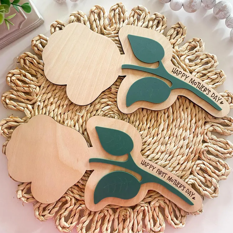 Personalized Cute Kids Craft Gift for Mom Custom Keepsake Home Art Project Display DIY Flower Handprint Sign Mother's Day Gift