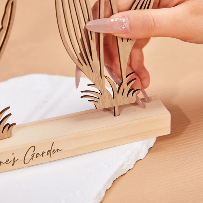 Personalized Wood Birth Flower Garden Engraved Flower Decoration Birthday Flower Bouquet Gift for Mom Grandma Gifts for Her Mothers Day Gift