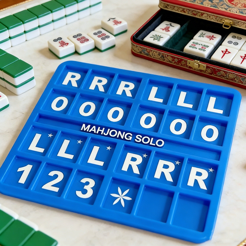 Colorful Mahjong Solo Practice Board Gift for Mahjong Players Fun Table Game Accessory 3D Solo Mahjong Board