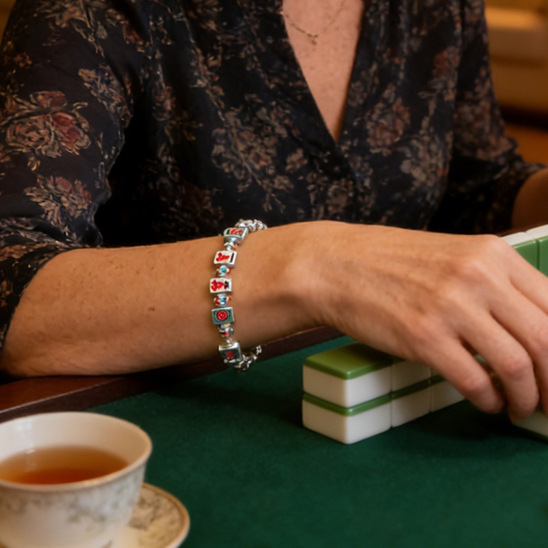 Mahjong Bracelet Gift For Game Lovers Lucky Jewelry Fashion Accessory For Women And Men Bracelet