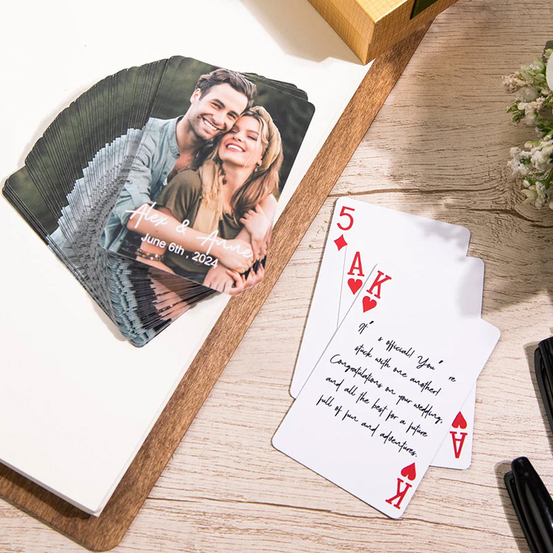 Personalized Wedding Guest Book Alternative Photo Poker Cards Wedding Keepsakes Gift for Her Him