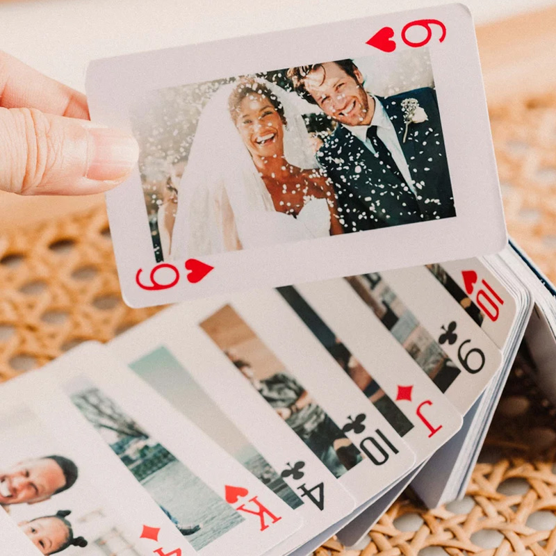Personalized Deck of Playing Cards in Box Unique Photo Album Alternative Photo Playing Cards Deck Gift for Family and Couples and Friends
