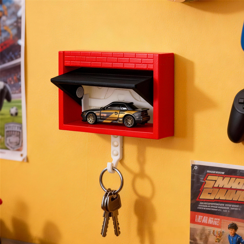 Automotive Wall Decor Key Organizer with Opening Door Birthday Gift for Kids Kids Room Decor
