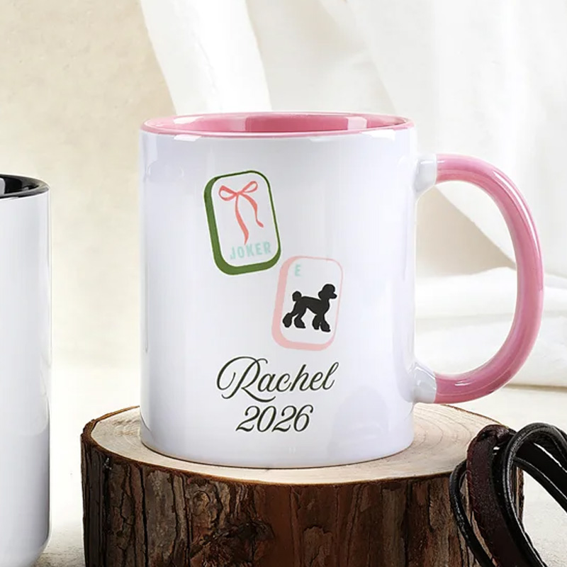 Personalized Mahjong Cheetah Dragon 11 oz 15 oz Ceramic Mug with Name Mahjong Club Birthday Gift for Mahjong Lover Player