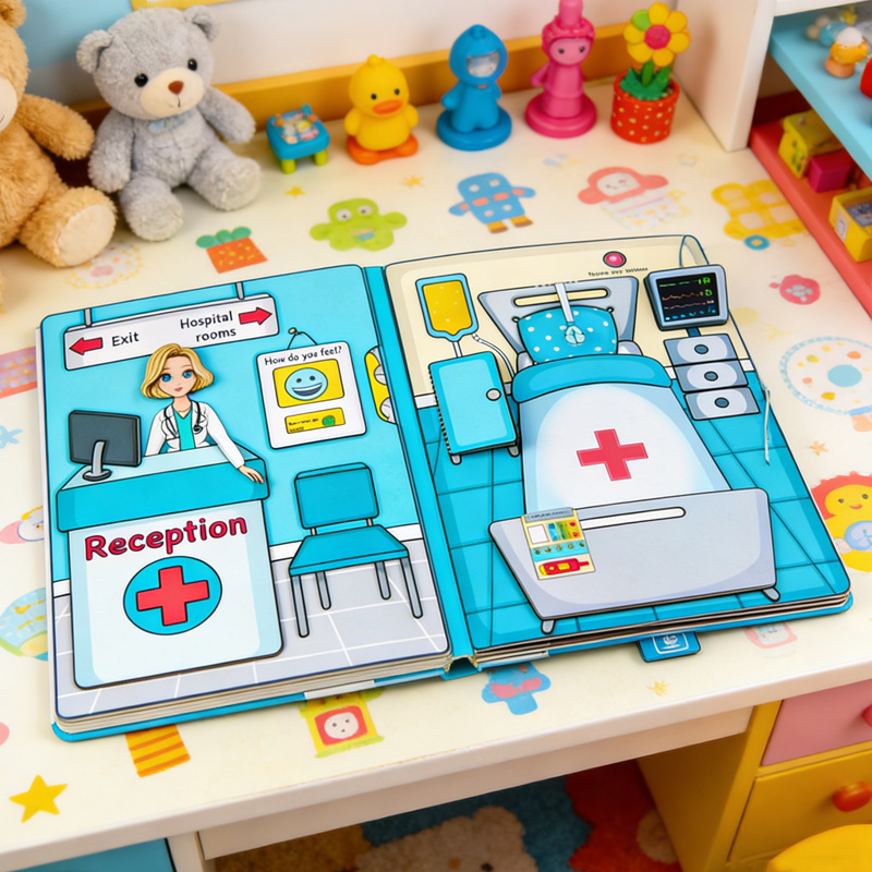 Creative Kids Hospital Doctor Nurse Role Play Educational Learning Toy Book Paper Play Set