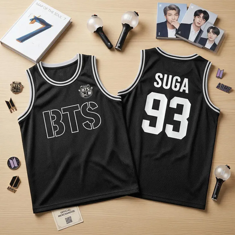 Kpop Group BTS-Style Jersey, Custom BTS Members Basketball Jersey For Army, BTS World Tour 2026 Merch Top, Bangtan Comeback 2026 Sports Vest