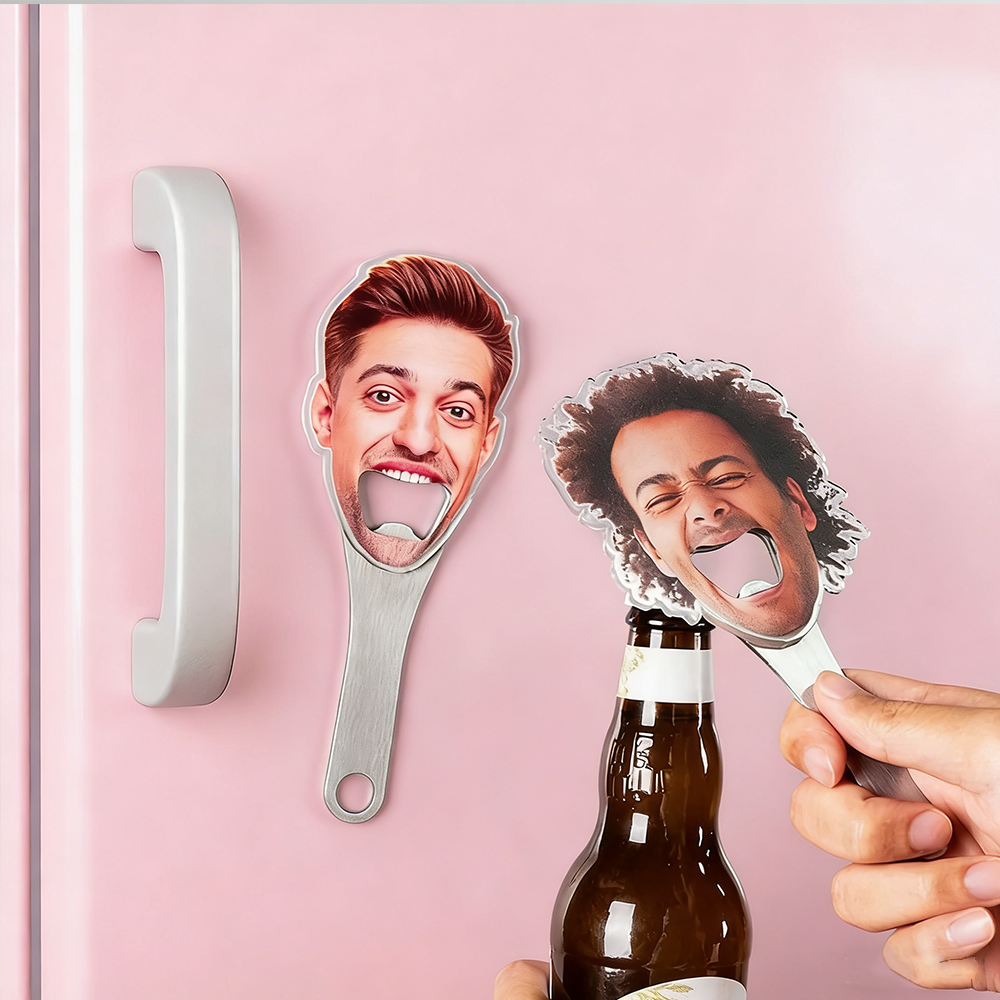Personalized Face Shape Beer Opener Funny Gag Gift For Men Dad Groomsmen Birthday Party Favors
