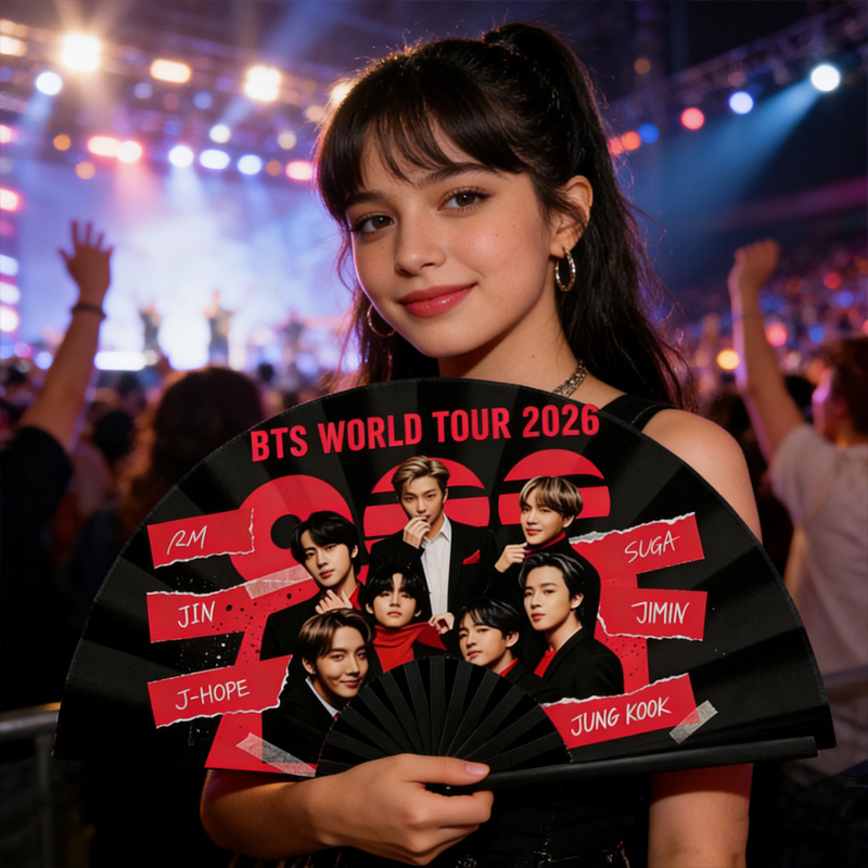 Kpop Inspired World Tour 2026 Portrait Concert Souvenir Handheld Folding Fan