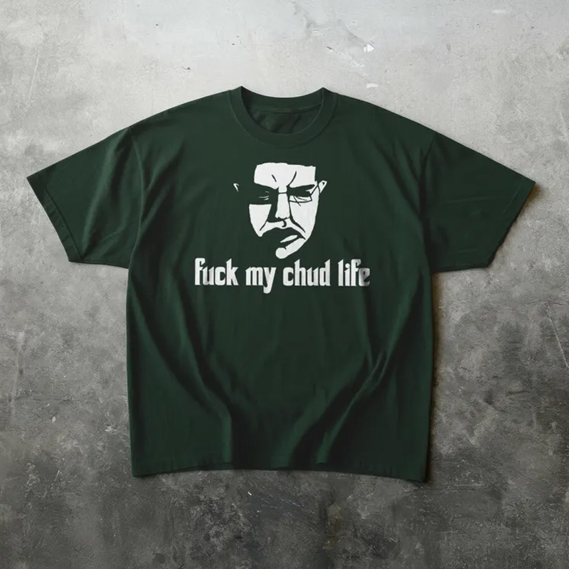 Funny Chud Meme Graphic Tee Internet Satire T Shirt Casual Streetwear Unisex Cotton Top Gift Fu** My Chud Life T-shirt