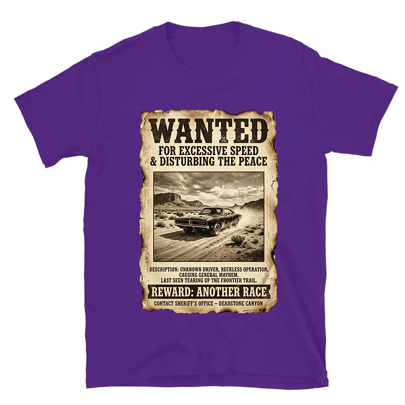 Personalized Wanted Poster Car T-Shirt Upload Your Vehicle Photo Personalized Hot Rod Racing Tee, Western Funny Speed Lover Gift for Gearhead Dad Men