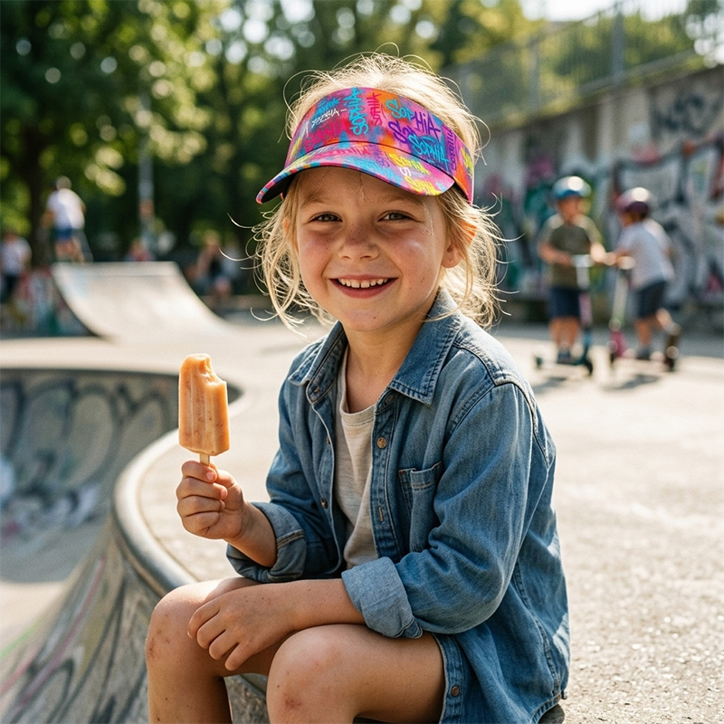 Personalized Color Splash Visor Hat Custom Name Sun Hat For Girls Teen Colorful Street Art Style Summer Outdoor Sports Cap