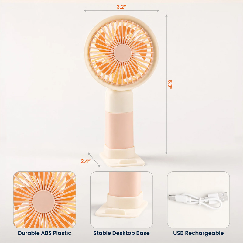 Personalized Summer Breeze Handheld Fan Themed Outdoor Garden Picnic Compact USB Rechargeable Cooling Accessory Back to School Gift