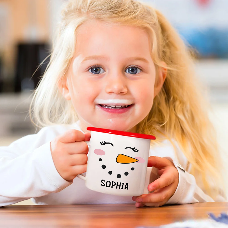 Personalized Hot Cocoa Mug Hot Chocolate Mug Snowman Christmas Mug Cute Snowman Faces Mug Custom Christmas Mug Christmas Camp Mug
