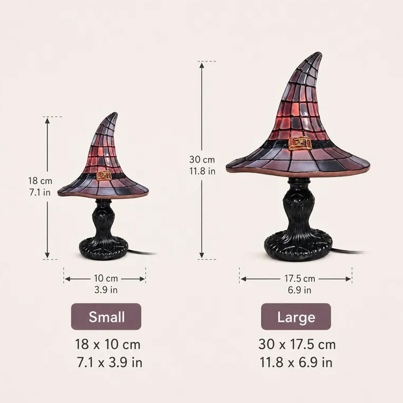 Halloween Witch Hat Themed Night Light Design For Cozy Bedroom Kids Room Bedside Reading Decor