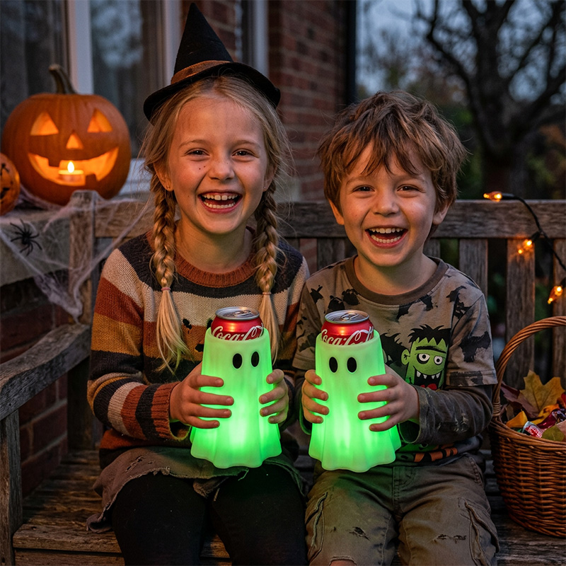 Halloween Ghost Soda Glow in the Dark Can Sleeve Themed Insulated Drink Cover Design For Party Outdoor Decor Gift for Kids