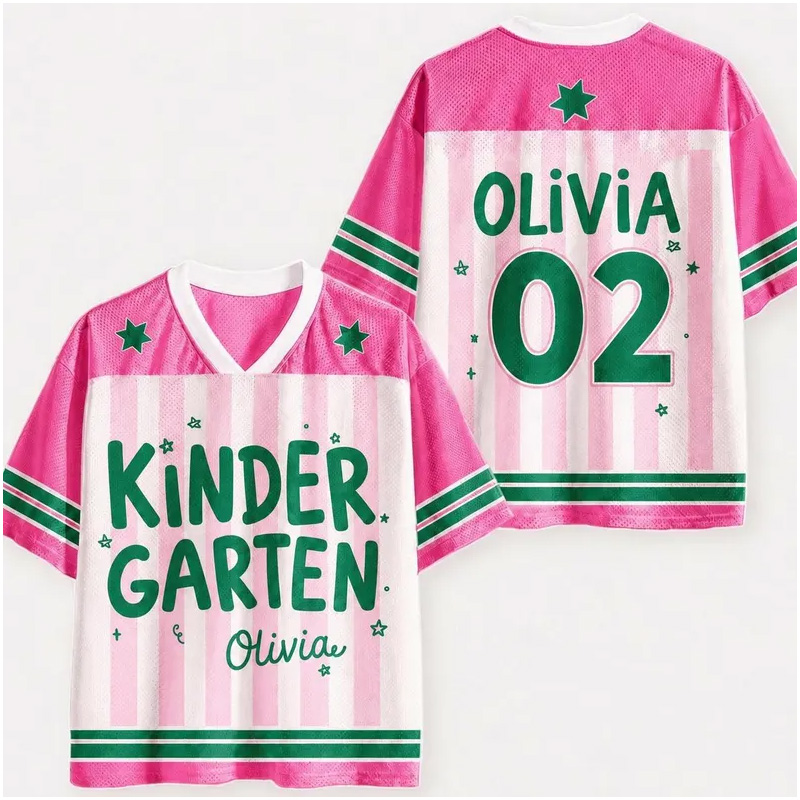 Personalized Grade Level Back To School Themed Kids Jersey Design Grade Colorful Name Shirt Top