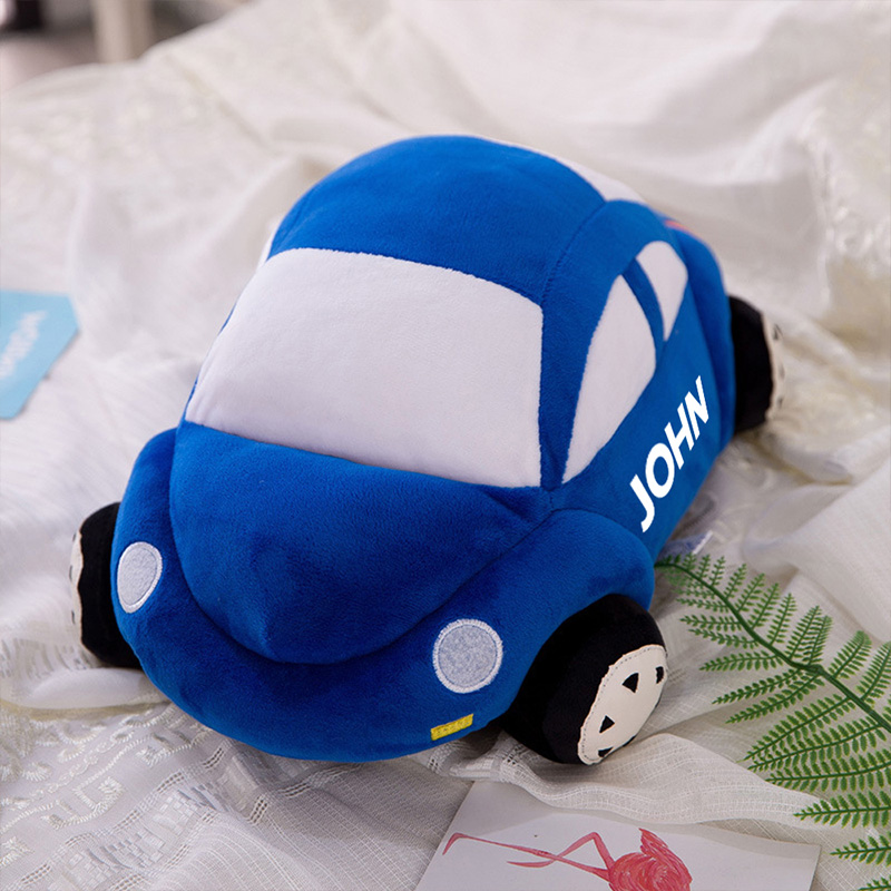 Personalized Car Plush Toy Custom Name Soft Green Vehicle Pillow Gift For Kids Toddlers Nursery Decor