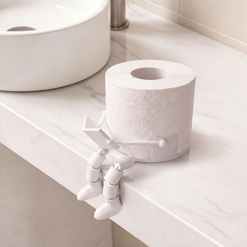Personalized Toilet Paper Roll Holder Funny Bathroom Accessory Cute Sitting Figure Shelf Decor For Home Gift for Kids