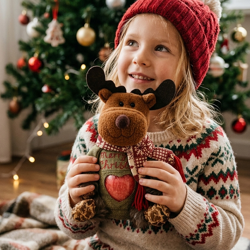 Christmas Gift Bag Holiday Stuffed Animal Cute Winter Decoration Gift Christmas Gift for Kids