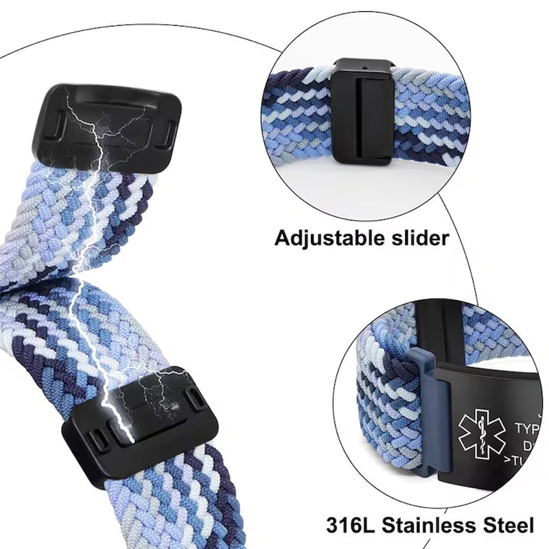 Personalized Medical Alert Bracelet Wristband With Custom Name Soft For Everyday Wear