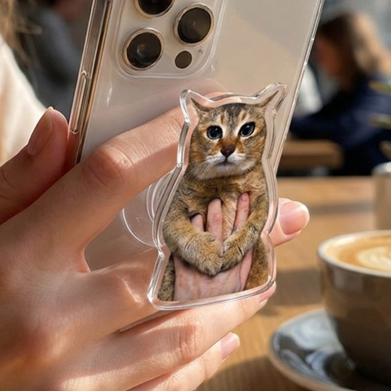 Personalized Meimei Cat Phone Grip Stand Cute Meme Cat Airbag Holder Secure Comfortable Smartphone Handheld Accessory